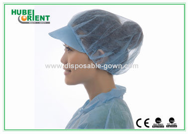 Non-Woven Disposable soft  Bouffant Caps With Peak Round Hairnet Cap for food industry
