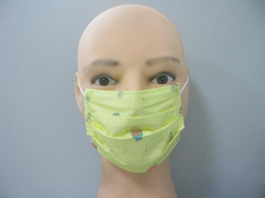 3ply Cartoon Printed Disposable Kid Face Mask With Latex Free Elastic Rubber