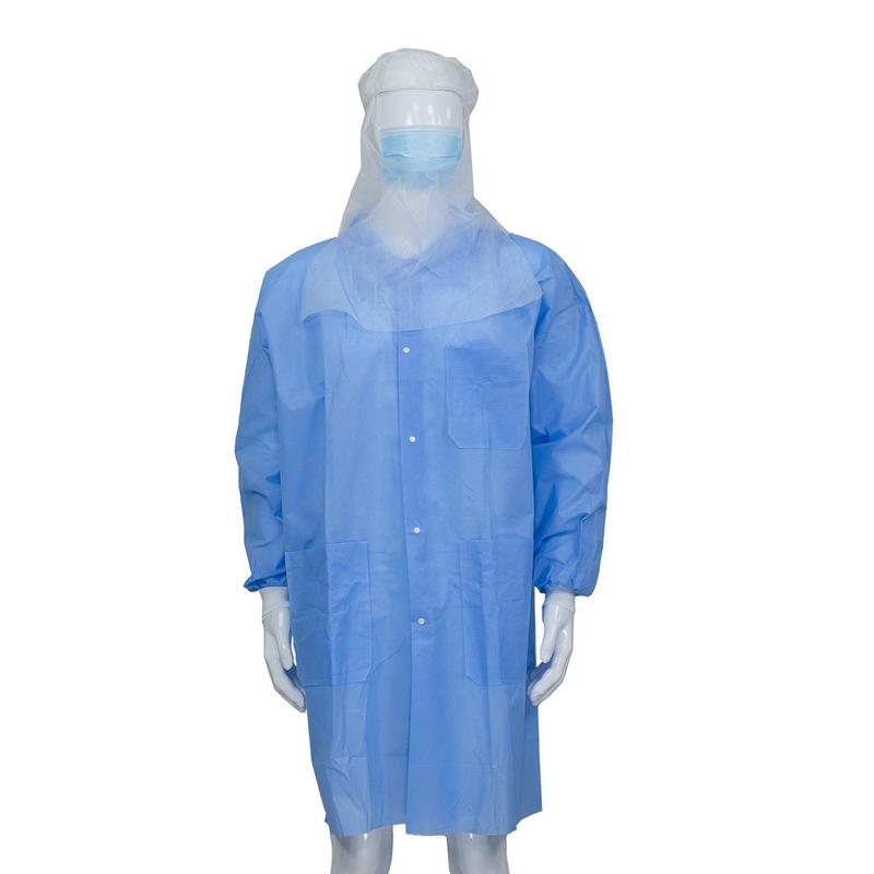 5pcs/Bag Dustproof Disposable Lab Coats With Shirt / Korean / Knitted Collar Style