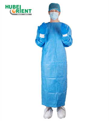 FDA 510K Seviye-3 Sterilize Paket Dikişli Kelepçelerle Tek kullanımlık tıbbi cerrahi elbise